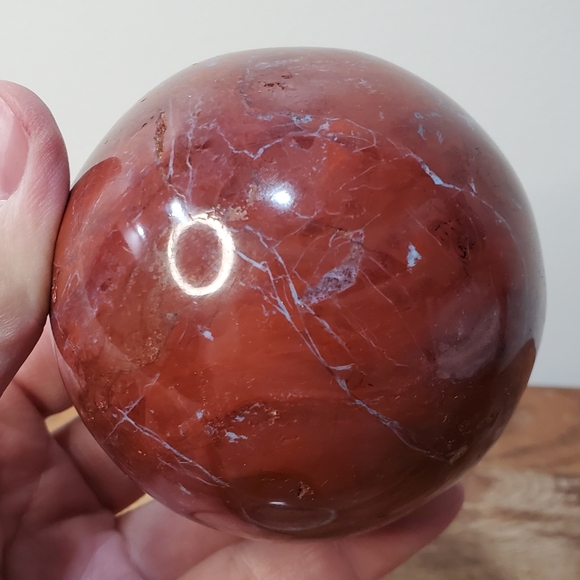 1.6 lbs Red Jasper Crystal Sphere 81mm 1.6 Pounds - Picture 11 of 14